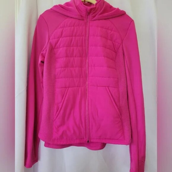 Tek Gear® Hooded Mixed-Media Jacket Plus Size magenta pink NWT 1x - Picture 4 of 12